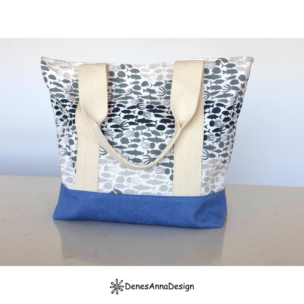 Bluebell- Zippered Tote Bag with Lining | PDF Sewing Pattern