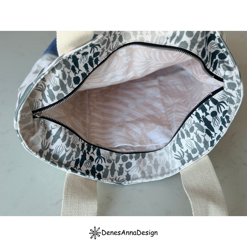 Bluebell- Zippered Tote Bag with Lining | PDF Sewing Pattern