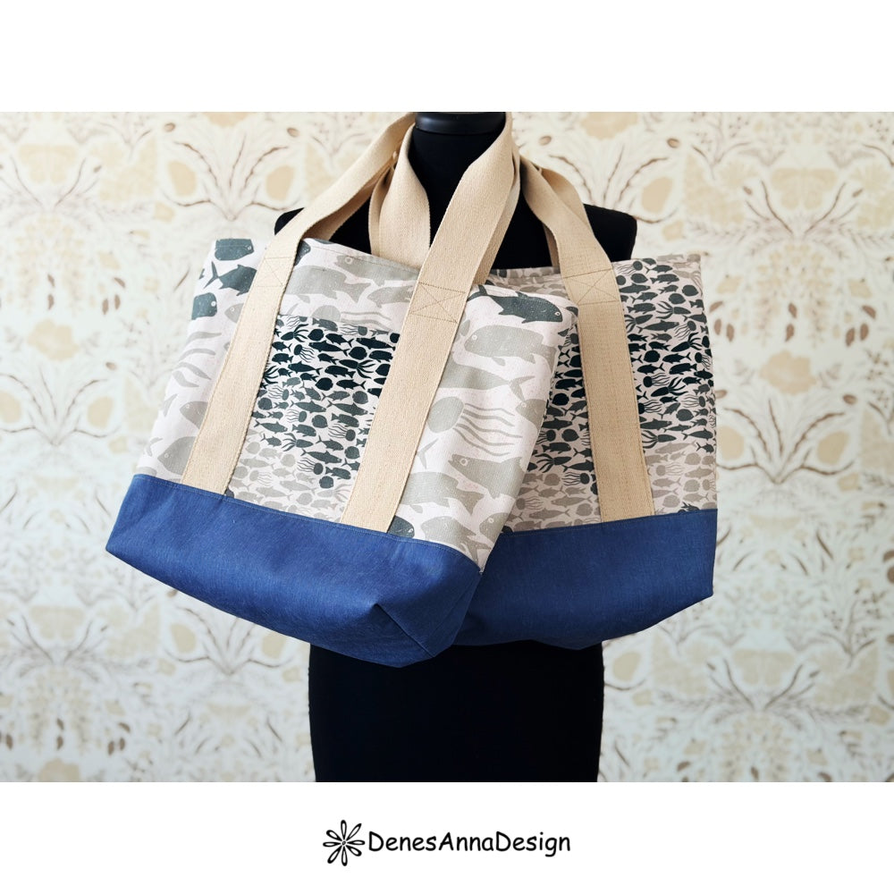 Bluebell- Zippered Tote Bag with Lining | PDF Sewing Pattern