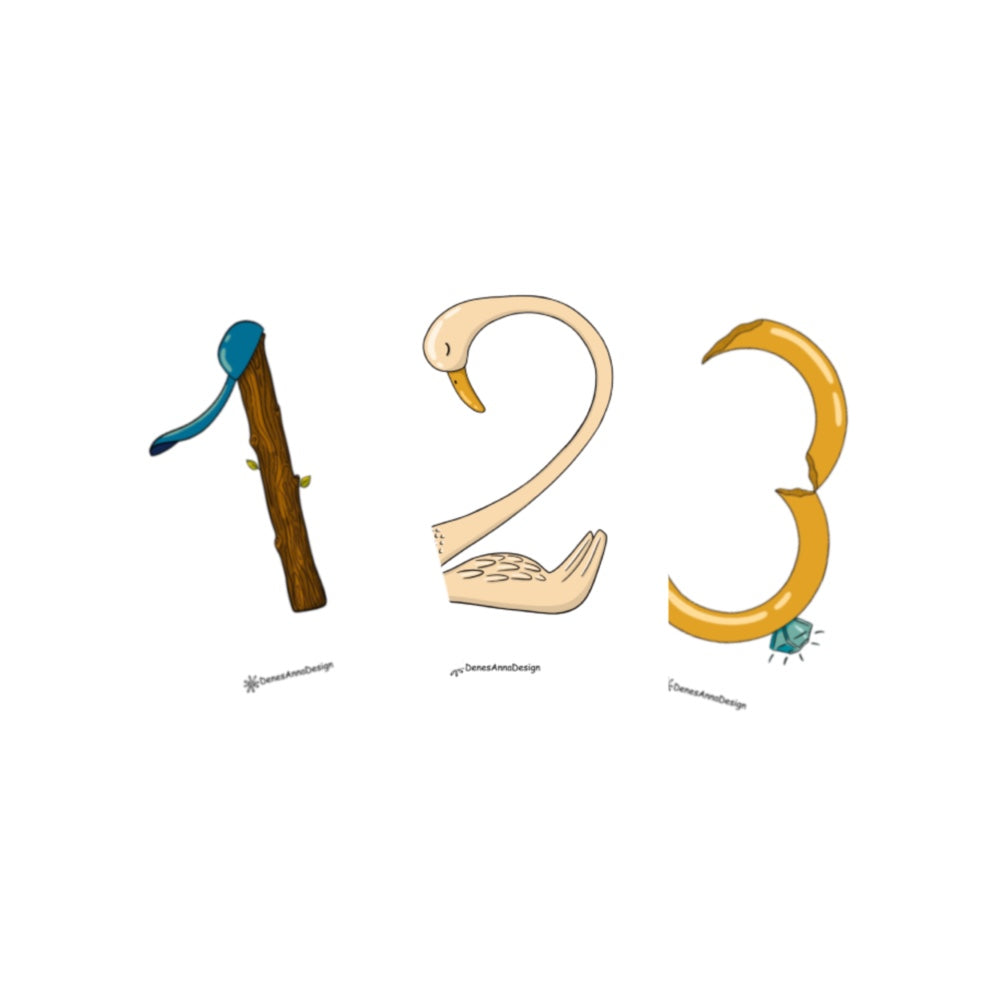 Illustrated Numbers 1-10: „Versike a számok tanulásához” Edition -Digital Download