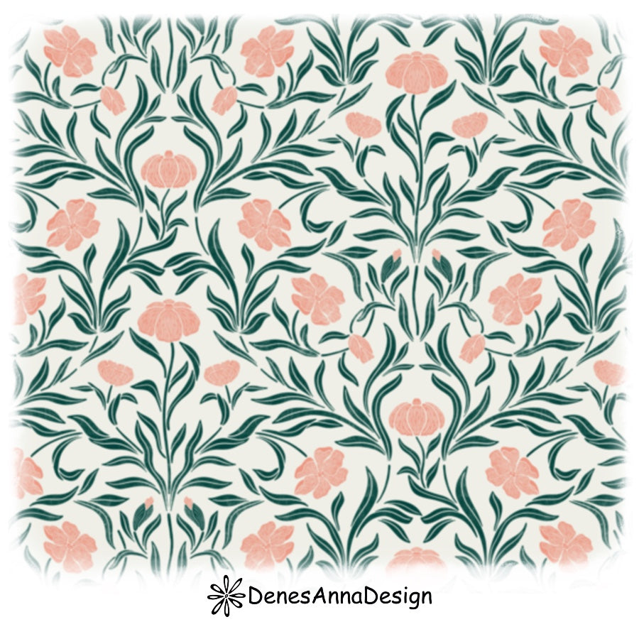 Garden Cosmos Vintage Damask