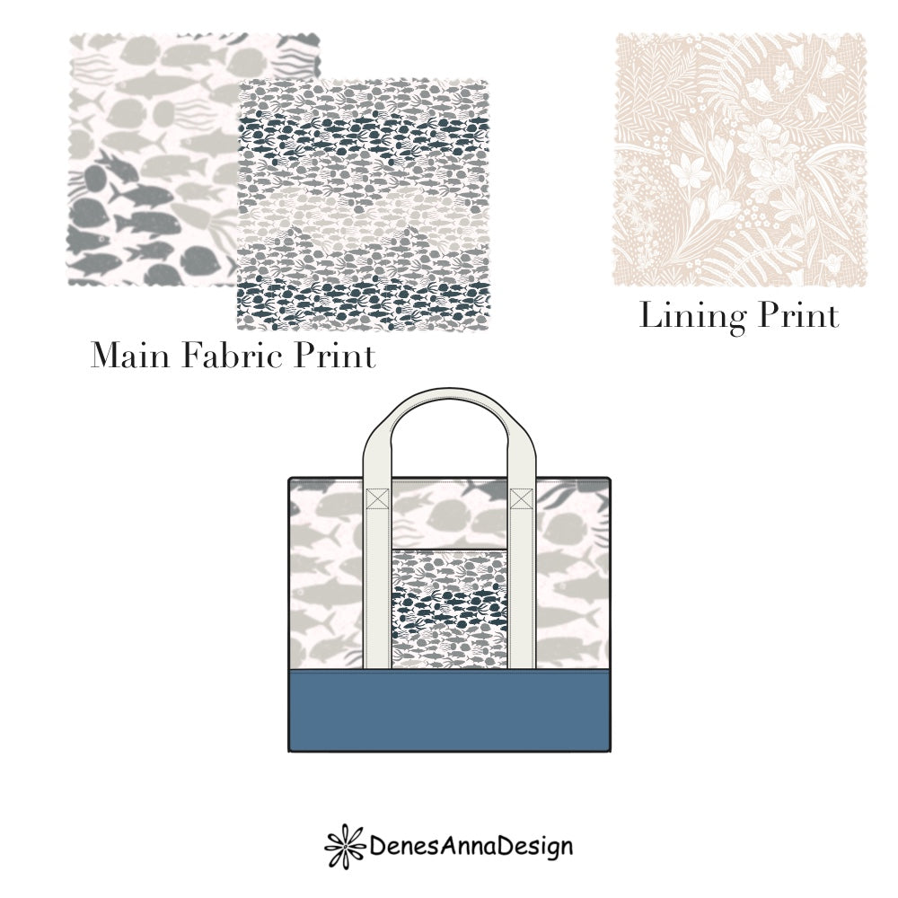 Bluebell- Zippered Tote Bag with Lining | PDF Sewing Pattern